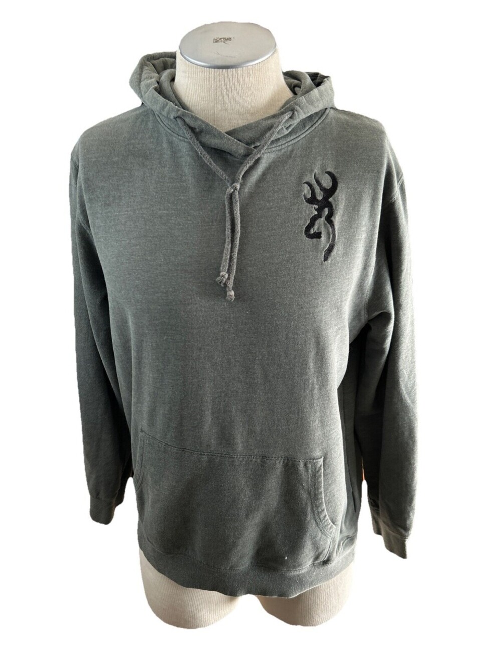 Browning Mens Hoodie Large Green Hunting Deer Pullover Sweatshirt